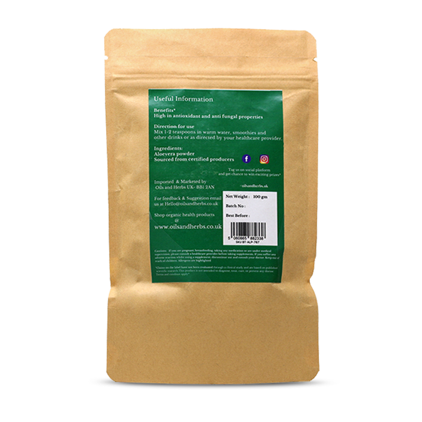 Organic Aleovera Powder 100% Pure, Clean and Natural
