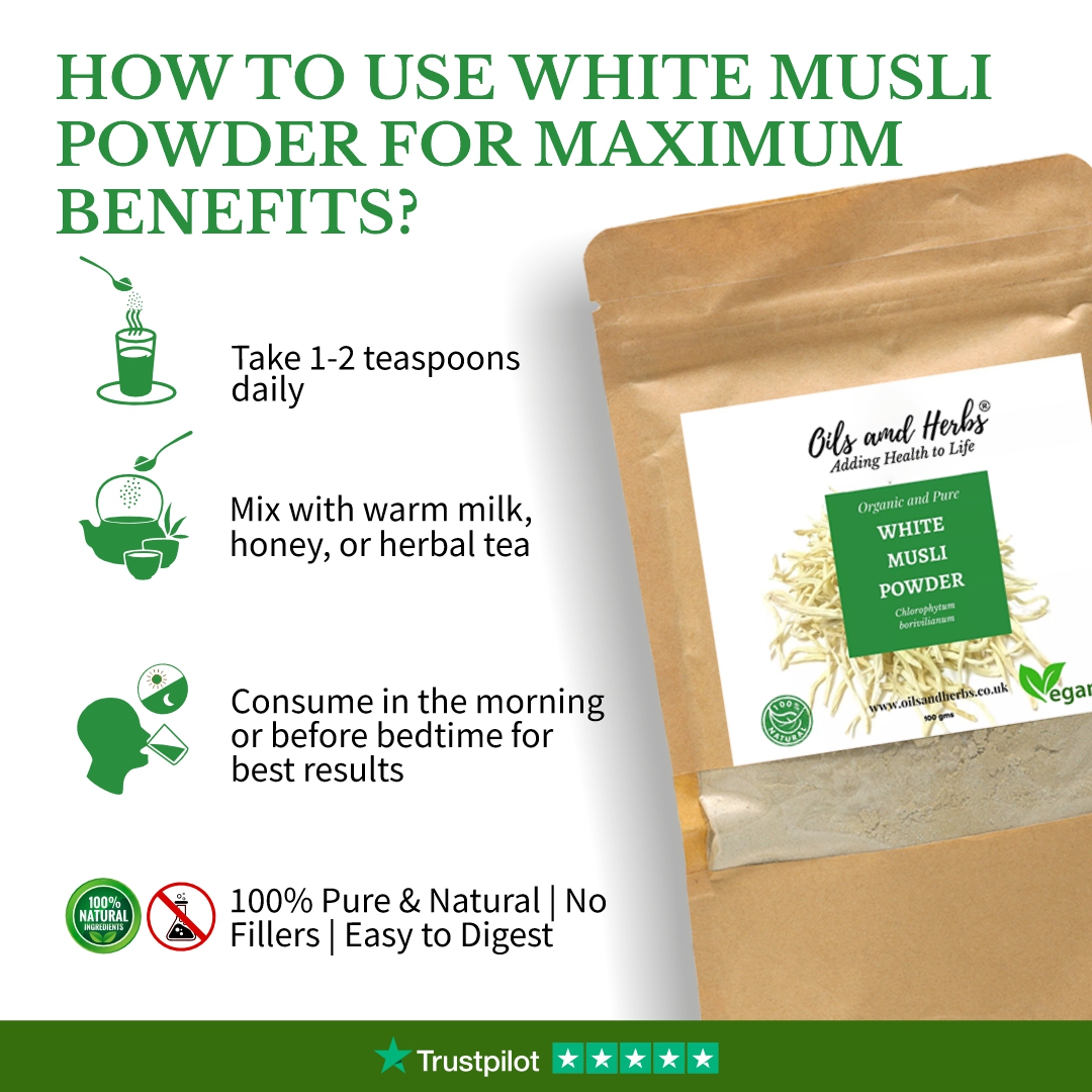 Organic White Musli Powder – 100% Pure Safed Musli Powder - Image 5