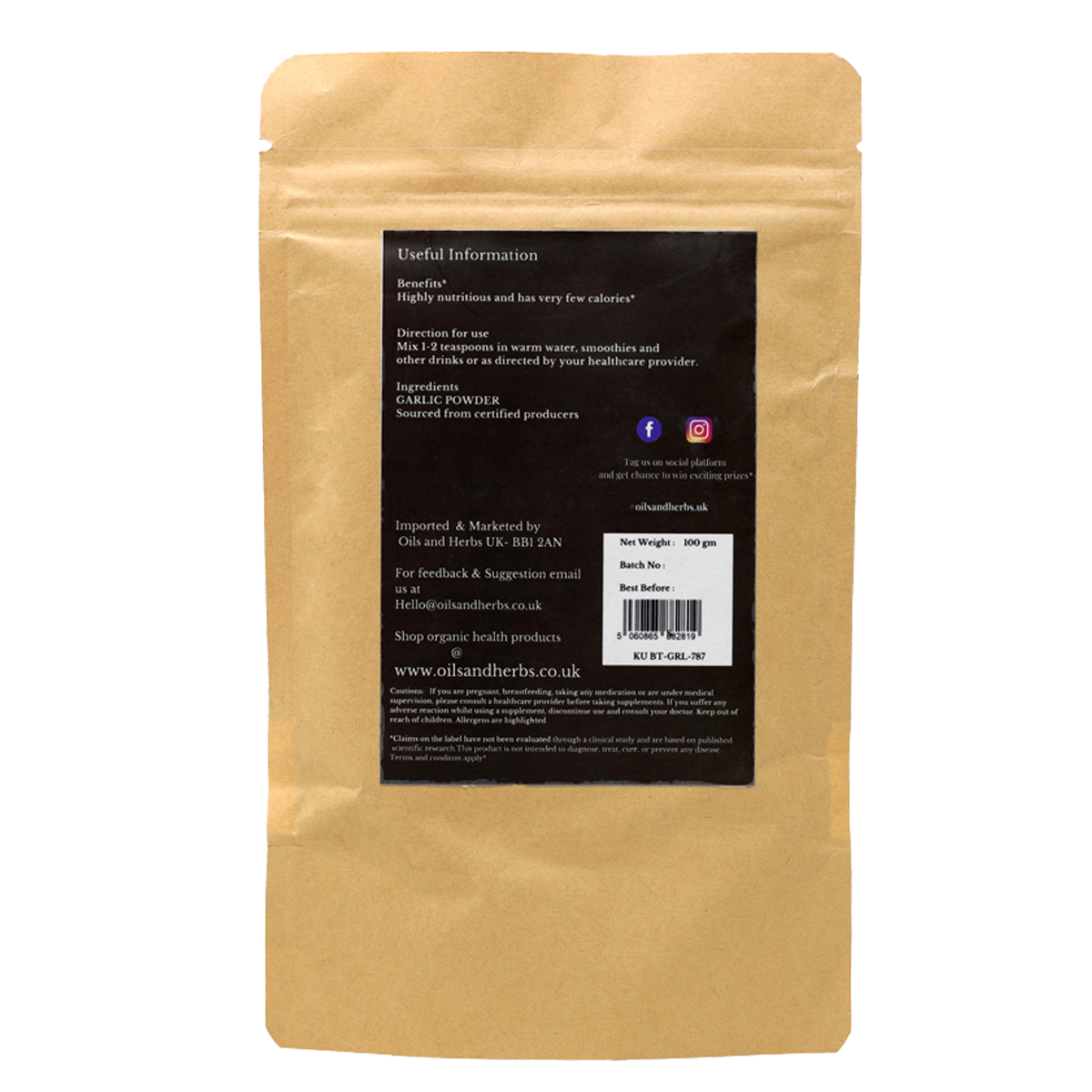 Organic Garlic Powder - Allium Sativum- 100% Pure, Clean and Natural
