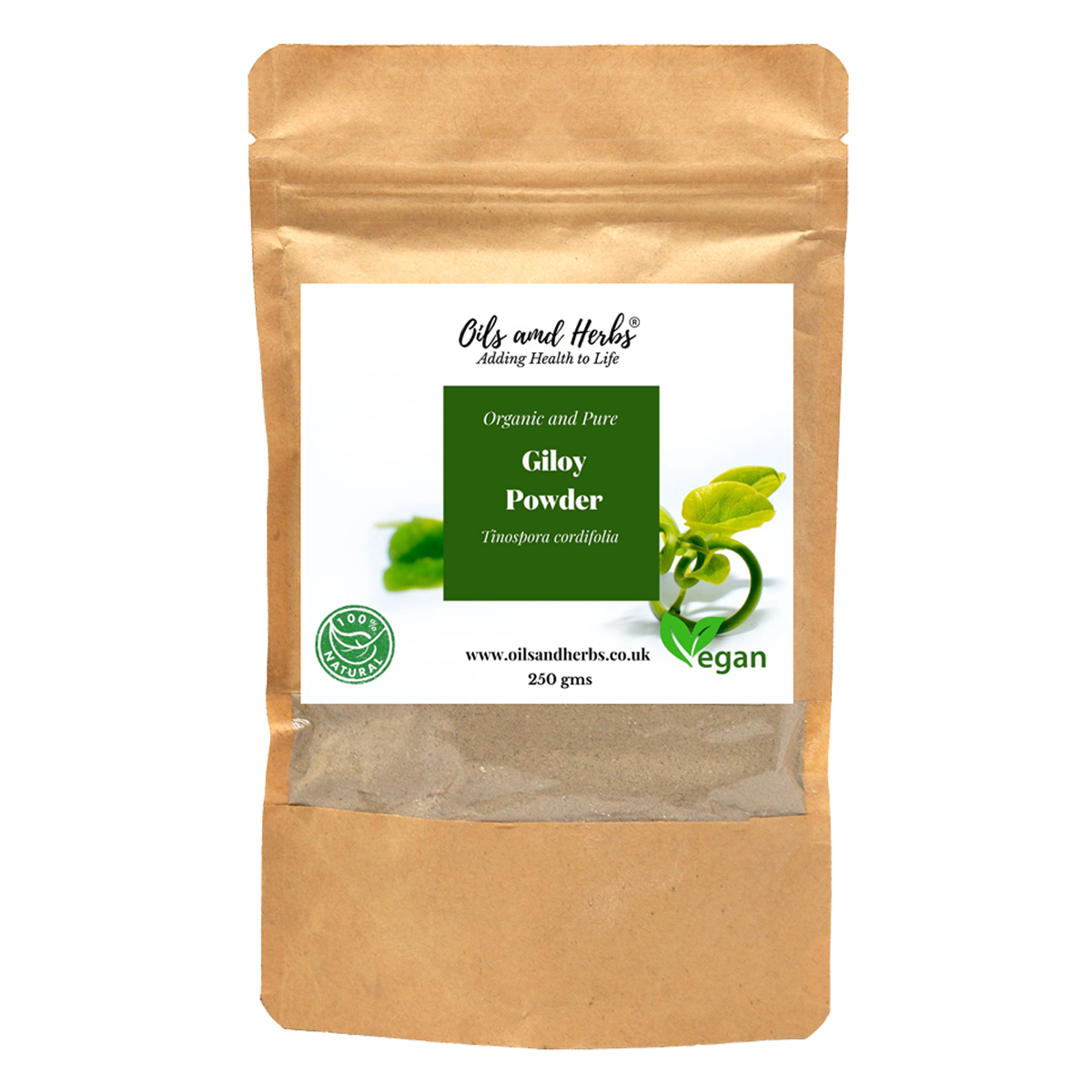 Clean Organic Giloy Powder - Tinospora cordifolia -100% Pure and Natural