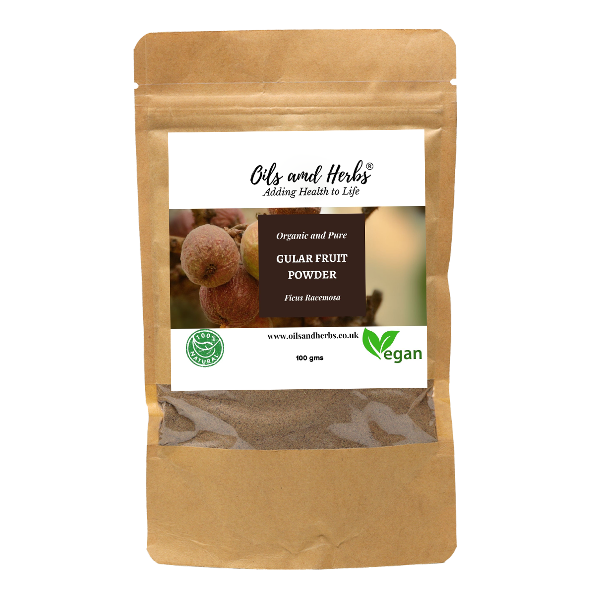 Organic Gular Fruit Powder- Ficus Racemosa - 100% Pure, Clean and Natural