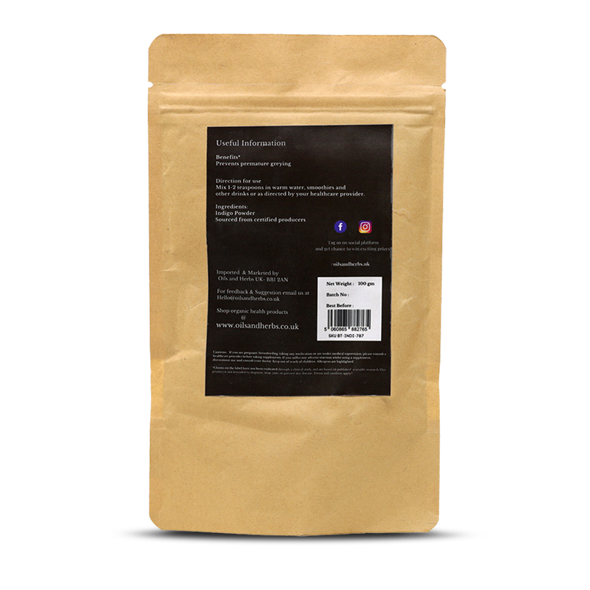 Organic Indigo Powder for Hair- 100% Pure, Clean and Natural