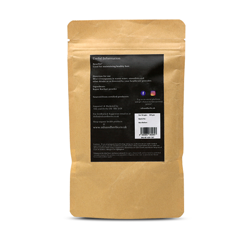 Organic Kapur Kachari- Hedychium Spicatum - 100% Pure, Clean and Natural