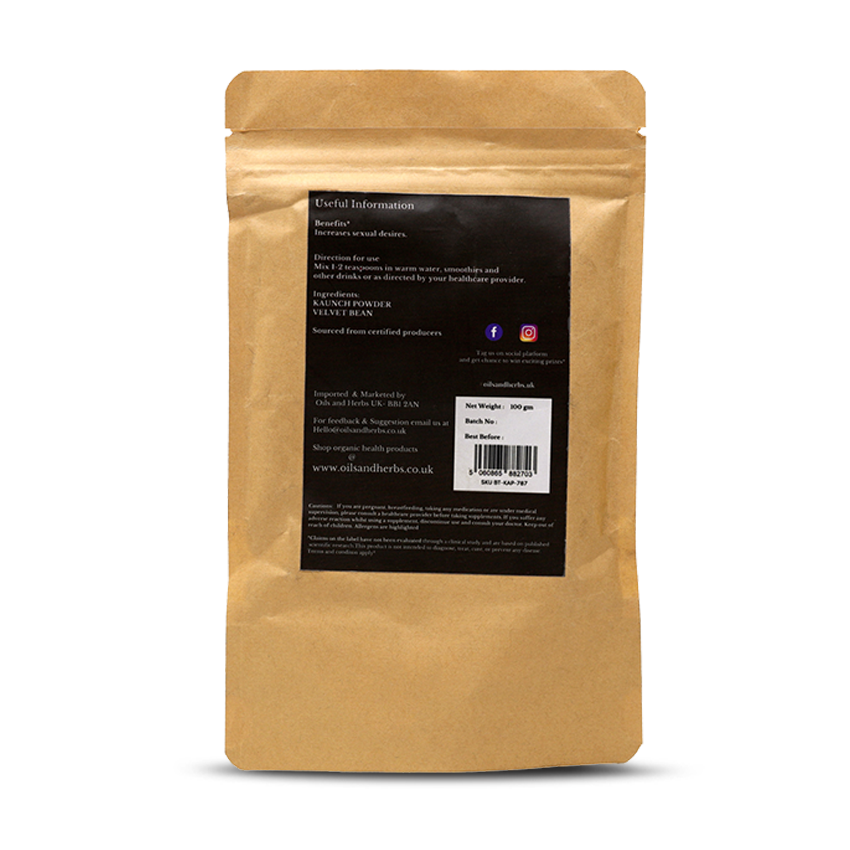 Organic Kaunch Powder- Velvet Bean - 100% Pure, Clean and Natural