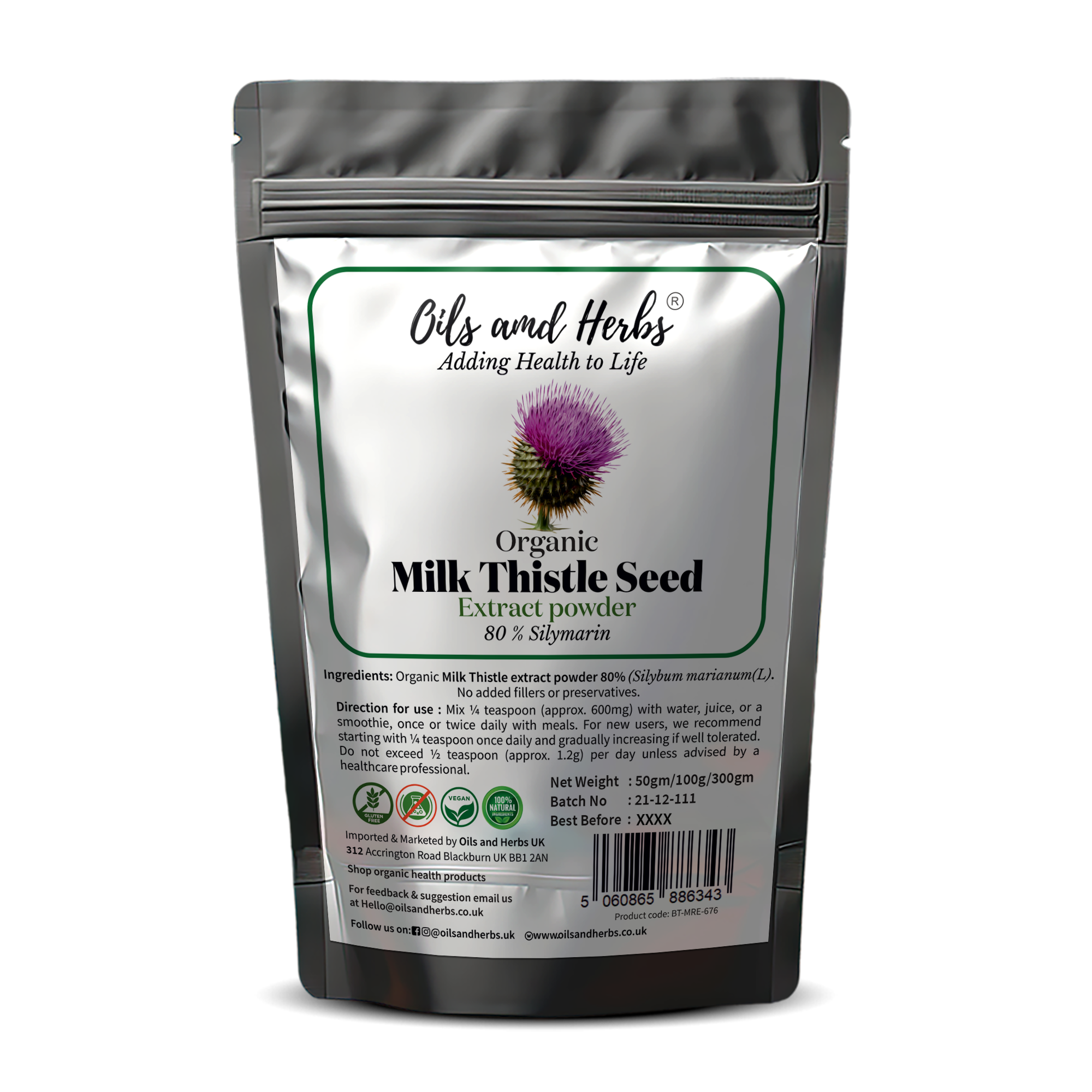 Organic Milk Thistle Seed ext. powder mockup