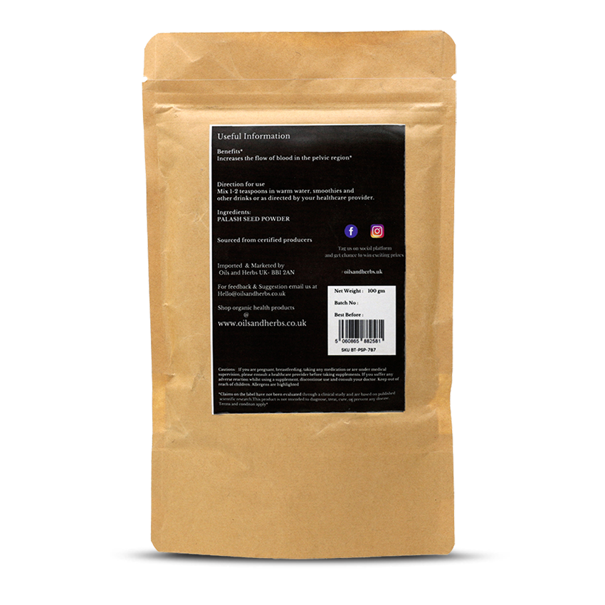 Organic Palash Seed Powder- Butea Monosperma -100% Pure, Clean and Natural