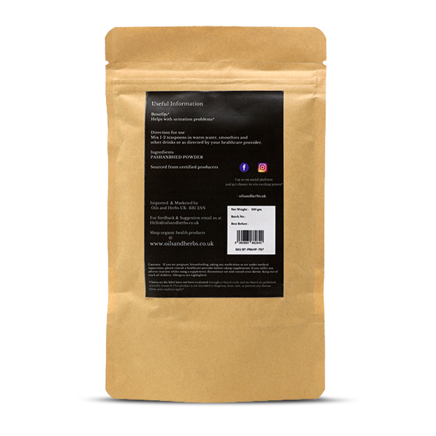 Organic Pashanbhed Root Powder - Bergenia Ligulata -100% Pure, Clean and Natural