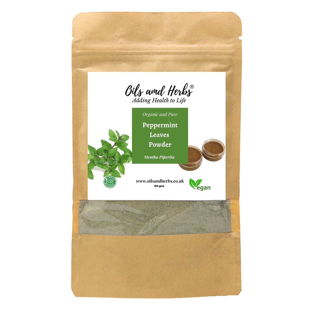 Organic Peppermint Leaves Powder - Mentha Piperita - 100% Pure, Clean and Natural