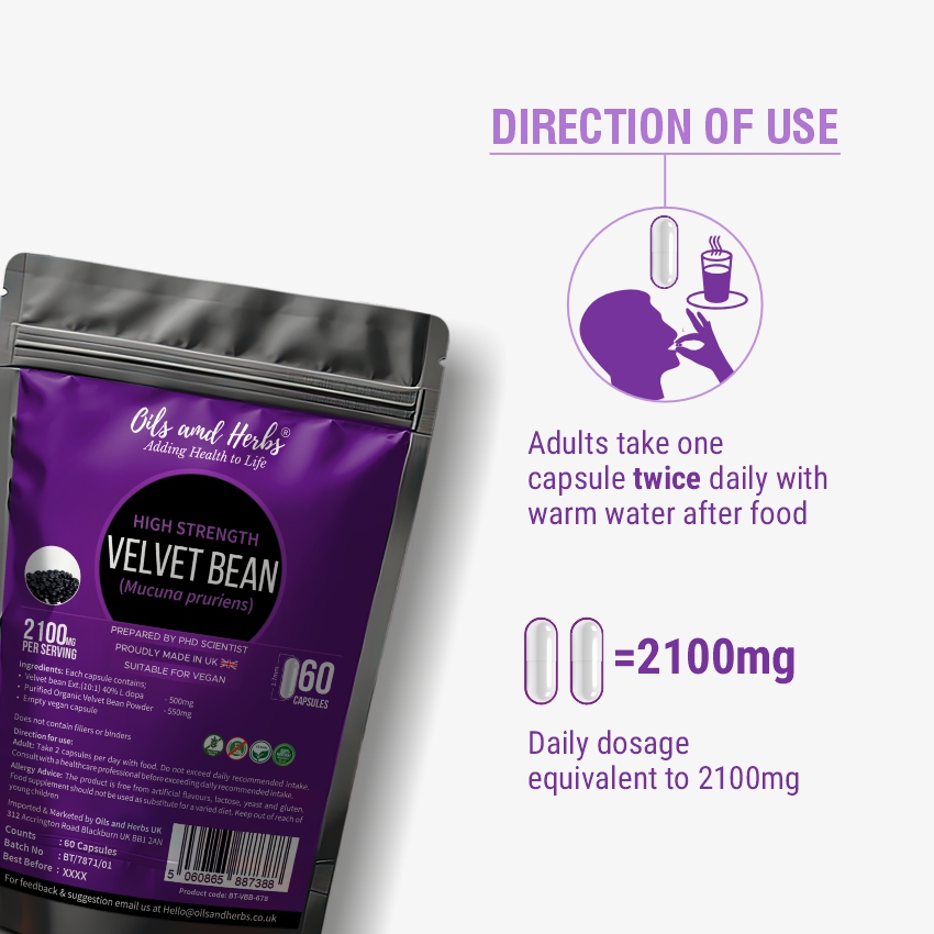 High Strength Velvet Bean Capsules - 2100mg - Image 4